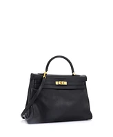 Pre-Owned Hermes Kelly 35 Handbag Black Gulliver with Gold Hardware