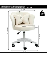 Dyhome Modern Velvet Task Chair 360 Swivel Adjustable Height Office