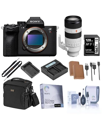 Sony Alpha a7R V Mirrorless Camera with Fe 70-200mm f/2.8 Gm Oss Ii G Lens, Bundle with Shoulder Bag, 2x Np-FZ100 Battery, 128GB Memory Card, Charger,
