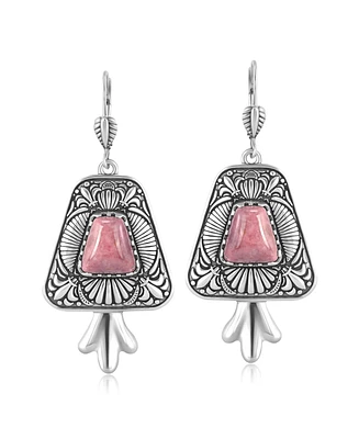 Sterling Silver Rhodonite Trapezoid Earrings