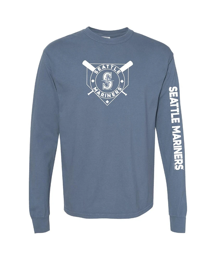 Soft As A Grape Women's Navy Seattle Mariners Pigment Dye Long Sleeve T-Shirt