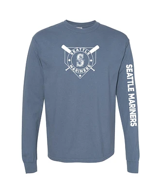 Soft As A Grape Women's Navy Seattle Mariners Pigment Dye Long Sleeve T-Shirt