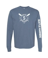 Soft As A Grape Women's Navy Seattle Mariners Pigment Dye Long Sleeve T-Shirt