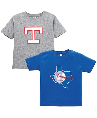 Soft As A Grape Toddler 2-Pack Royal/Gray Texas Rangers Cooperstown Collection T-Shirt Set