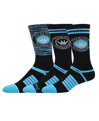 Strideline Men's Charlotte Fc Premium 3-Pack Knit Crew Socks Set