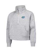Garb Big Girls Gray Florida Gators Dawn Raglan Fleece Cropped Half-Zip Sweatshirt