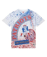 Mitchell & Ness Men's White New England Patriots Big Tall Allover Print T-Shirt