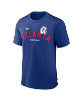 Nike Men's Royal Atlanta Braves Cooperstown Collection Rewind Slogan T-Shirt