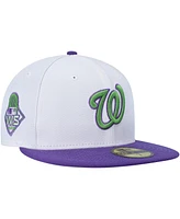 New Era Men's White Washington Nationals Side Patch 59FIFTY Fitted Hat