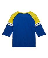 Mitchell & Ness Men's Royal Seattle Mariners Cooperstown Collection Legendary Raglan Slub Henley 3/4-Sleeve T-Shirt