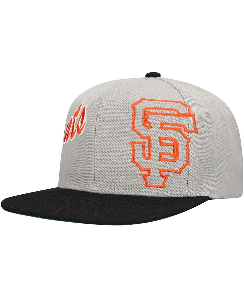Mitchell & Ness Men's Gray San Francisco Giants Knock Out Panel Snapback Hat