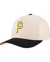 Mitchell & Ness Men's Cream Pittsburgh Pirates Overspray Pro Pinch Snapback Hat