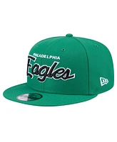 New Era Men's Kelly Green Philadelphia Eagles Main Script 9FIFTY Snapback Hat