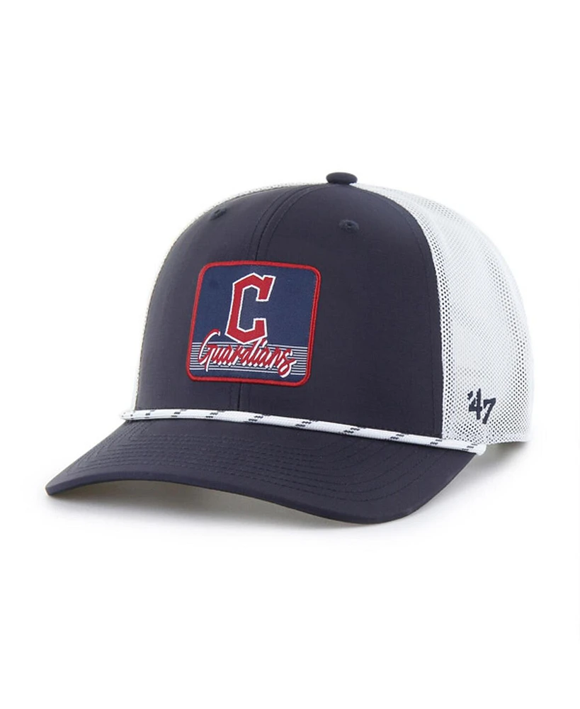 '47 Brand Men's Navy/White Cleveland Guardians Scratch Adjustable Trucker Hat