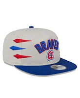 New Era Men's Cream Atlanta Braves Iron Golfer Snapback Hat
