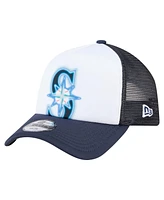 New Era Toddler White/Navy Seattle Mariners Painted A-Frame 9FORTY Trucker Adjustable Hat