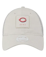 New Era Women's Light Beige Cincinnati Reds Square Stitch 9TWENTY Adjustable Hat