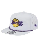 New Era Men's White Los Angeles Lakers Performance Rope Golfer Adjustable Hat
