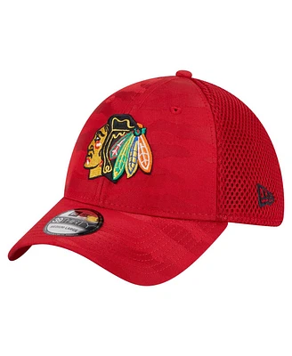 New Era Men's Red Chicago Blackhawks Active Subtle Camo 39THIRTY Flex Hat
