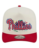 New Era Men's White Philadelphia Phillies Team Scribble Golfer Adjustable Hat