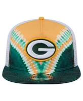 New Era Men's Gold/Green Green Bay Packers Throwback Dye Golfer Snapback Hat