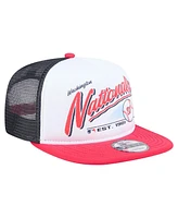 New Era Men's White/Red Washington Nationals Retro Script Trucker 9FIFTY Snapback Hat
