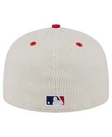 New Era Men's Cream/Red Philadelphia Phillies Two-Tone Corduroy 59FIFTY Fitted Hat