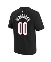 Nike Big Boys and Girls Scoot Henderson Black Portland Trail Blazers 2024/25 City Edition Name Number T-Shirt