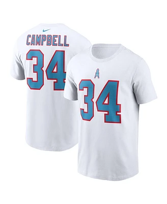 Nike Men's Earl Campbell White Houston Oilers Retired Player Name Number T-Shirt