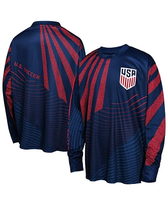 Outerstuff Big Boys and Girls Navy Usmnt Nifty Netminder Long Sleeve T-Shirt