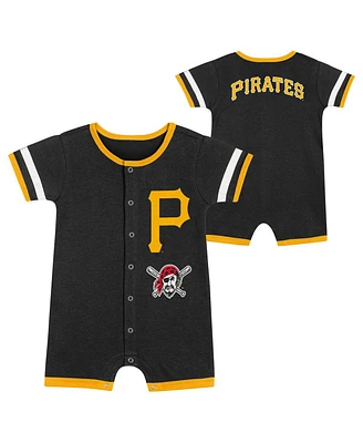 Outerstuff Newborn Black Pittsburgh Pirates Double Hit Coveralls Shorts