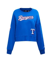 Pro Standard Women's Royal Texas Rangers Game Day Classics Crewneck Pullover Sweatshirt