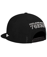 Pro Standard Men's Cream/Black Philadelphia 76ers French Terry Snapback Hat