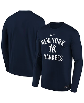 Nike Big Boys and Girls Navy New York Yankees Authentic Collection Legend Performance Long Sleeve T-Shirt