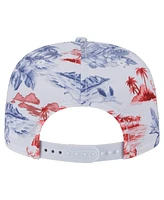 New Era Men's White Chicago Cubs Printed Island Golfer Snapback Hat