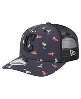 New Era Men's Black Cleveland Guardians Adventure Drinks Pattern 9SEVENTY Stretch-Snap Hat