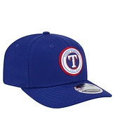 New Era Men's Royal Texas Rangers Circle Patch 9SEVENTY Stretch-Snap Hat