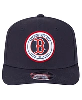 New Era Men's Navy Boston Red Sox Circle Patch 9SEVENTY Stretch-Snap Hat