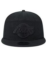 New Era Men's Black Los Angeles Lakers Adventure Canvas Split Panel 9FIFTY Snapback Hat