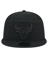 New Era Men's Black Chicago Bulls Adventure Canvas Split Panel 9FIFTY Snapback Hat