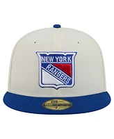 New Era Men's White York Rangers Chrome Two-Toned 59FIFTY Fitted Hat