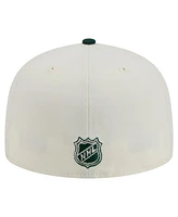 New Era Men's White Minnesota Wild Chrome Two-Toned 59FIFTY Fitted Hat