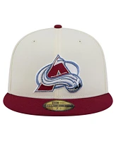 New Era Men's White Colorado Avalanche Chrome Two-Toned 59FIFTY Fitted Hat