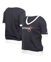 New Era Women's Navy Houston Astros 2025 City Connect Rhinestone V-neck T-Shirt