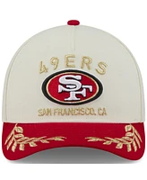 New Era Men's Cream/Scarlet San Francisco 49ers 2025 Nfl Draft 9FORTY A-Frame M-Crown Adjustable Hat