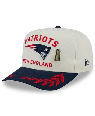 New Era Men's Cream/Navy England Patriots 2025 Nfl Draft A-Frame 59FIFTY Fitted Hat
