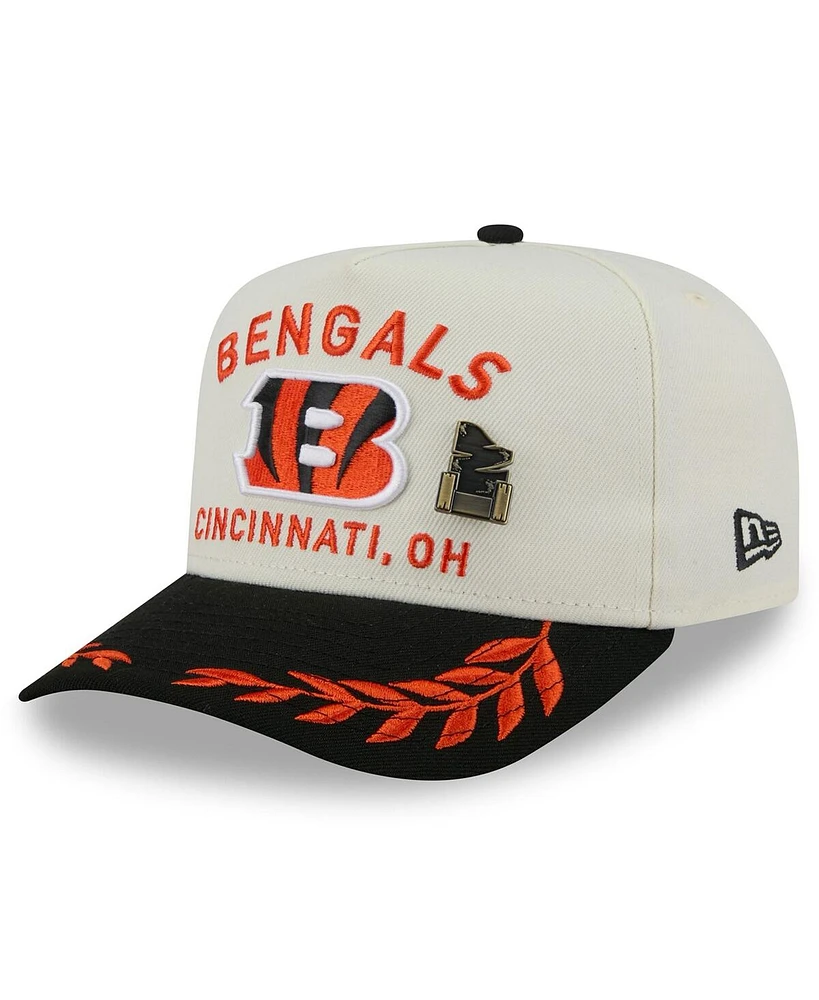 New Era Men's Cream/Black Cincinnati Bengals 2025 Nfl Draft A-Frame 59FIFTY Fitted Hat