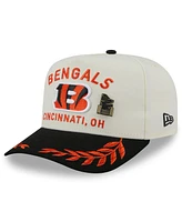 New Era Men's Cream/Black Cincinnati Bengals 2025 Nfl Draft A-Frame 59FIFTY Fitted Hat