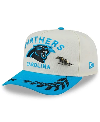 New Era Men's Cream/Blue Carolina Panthers 2025 Nfl Draft A-Frame 59FIFTY Fitted Hat