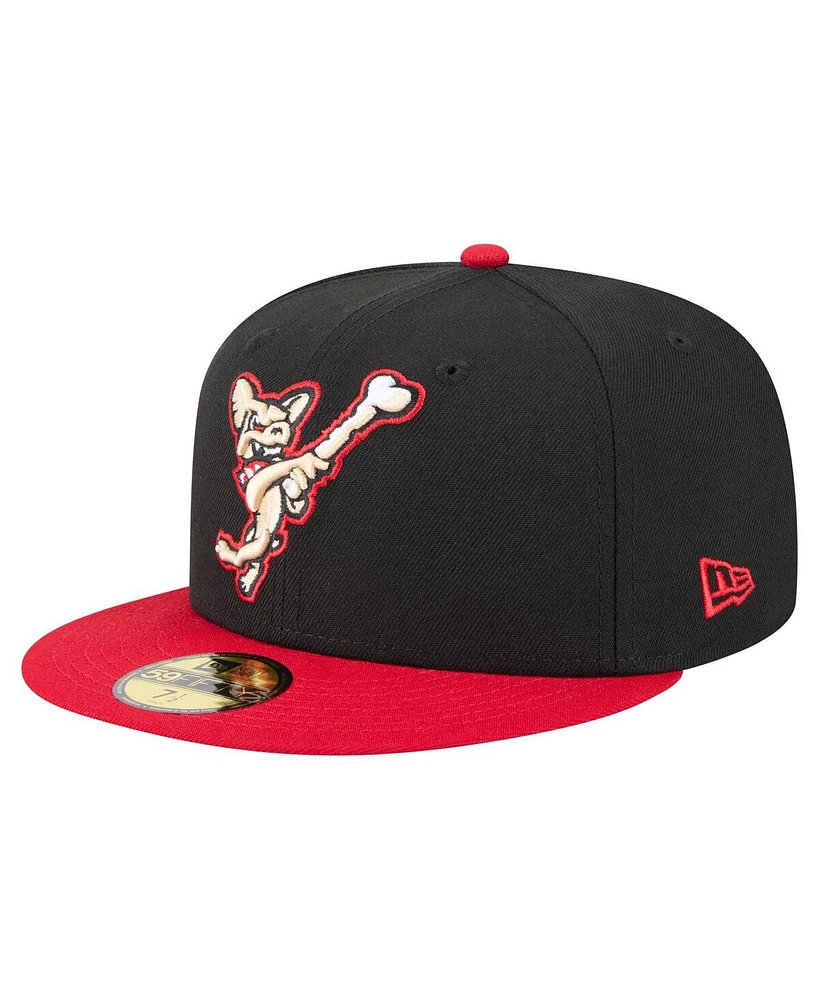 New Era Men's Black/Red El Paso Chihuahuas Authentic Collection 59FIFTY Fitted Hat